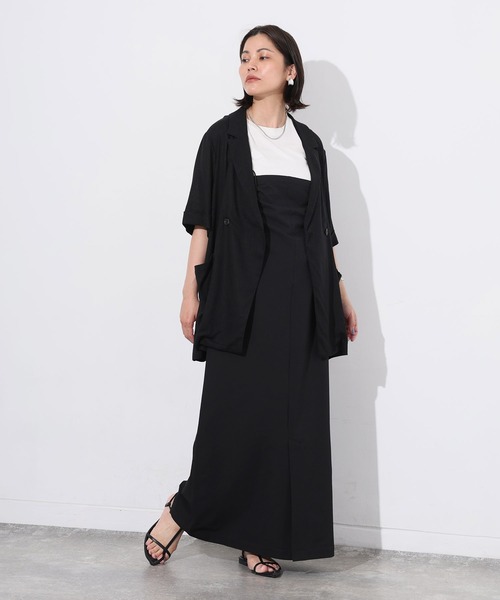 Floran(フローラン)の「ライトフレンチリネンハーフスリーブジャケット(テーラードジャケット・レディース・ベージュ/ブラック/オフホワイト・FREE)」の19枚目の写真