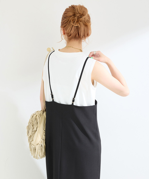 B.C STOCK(ベーセーストック)の「《追加》【WEB限定】《2点セット》ウォッシャブル / Iラインキャミワンピース(ワンピース・レディース・ブラック・FREE)」の21枚目の写真
