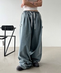 スナップ ピンタック バルーン ワイド パンツ