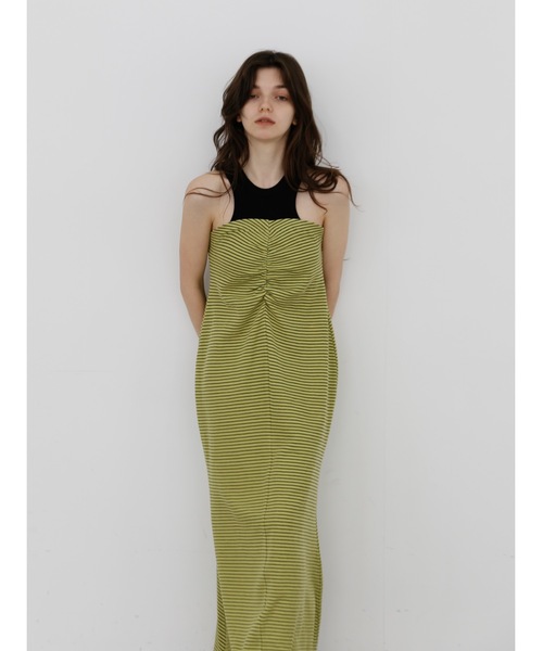 Katrin TOKYO(カトリーントーキョー)の「american sleeve combi onepiece(ワンピース・レディース・グリーン系その他/ブルー系その他/ピンク系その他・FREE/XS)」の2枚目の写真