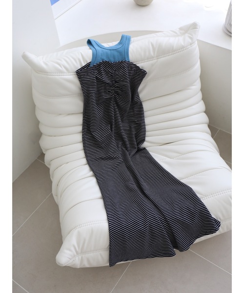 Katrin TOKYO(カトリーントーキョー)の「american sleeve combi onepiece(ワンピース・レディース・グリーン系その他/ブルー系その他/ピンク系その他・FREE/XS)」の1枚目の写真