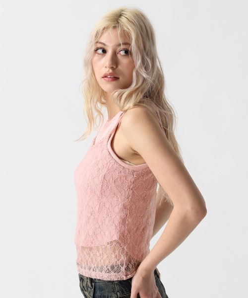 FOREVER 21（フォーエバー トゥエンティーワン）の「【2025SS】レースレイヤードキャミ（キャミソール・レディース・ブラック/ピンク/オフホワイト・FREE）」の3枚目の写真