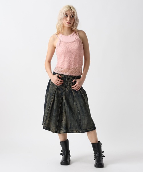 FOREVER 21（フォーエバー トゥエンティーワン）の「【2025SS】レースレイヤードキャミ（キャミソール・レディース・ブラック/ピンク/オフホワイト・FREE）」の10枚目の写真