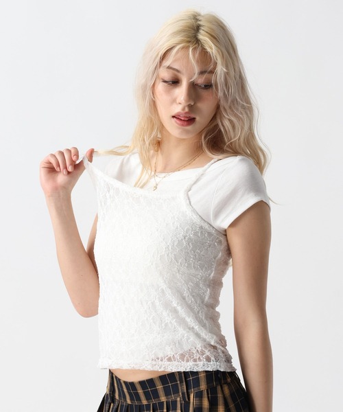 FOREVER 21（フォーエバー トゥエンティーワン）の「【2025SS】レースレイヤードキャミ（キャミソール・レディース・ブラック/ピンク/オフホワイト・FREE）」の16枚目の写真