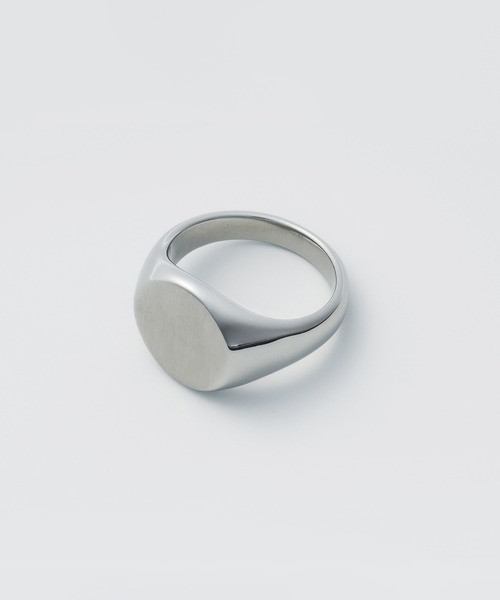 WYZ surgical stainless(ダブリューワイジィーサージカルステンレス)の「【 金属アレルギー対応 】印台リング サージカルステンレス(リング・メンズ・シルバー/ゴールド/ブラック・20号/18号/16号)」の4枚目の写真