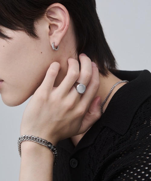 WYZ surgical stainless(ダブリューワイジィーサージカルステンレス)の「【 金属アレルギー対応 】印台リング サージカルステンレス(リング・メンズ・シルバー/ゴールド/ブラック・20号/18号/16号)」の16枚目の写真