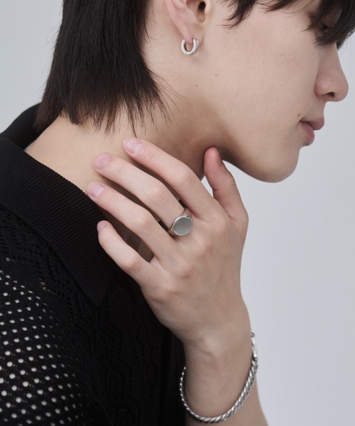 WYZ surgical stainless(ダブリューワイジィーサージカルステンレス)の「【 金属アレルギー対応 】印台リング サージカルステンレス(リング・メンズ・シルバー/ゴールド/ブラック・20号/18号/16号)」の22枚目の写真