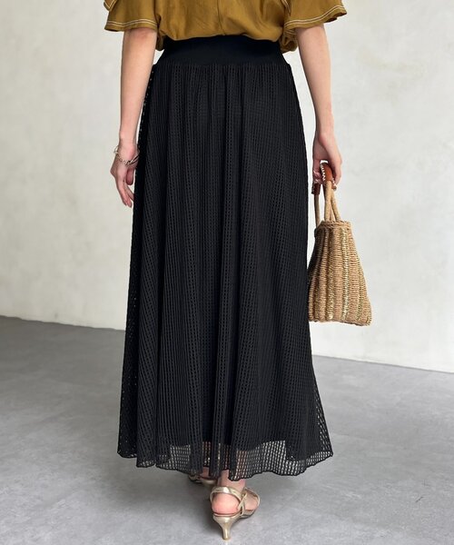 Chez toi（シェトワ）の「メッシュフレアスカート（スカート・レディース・ベージュ/ブラック・FREE）」の7枚目の写真