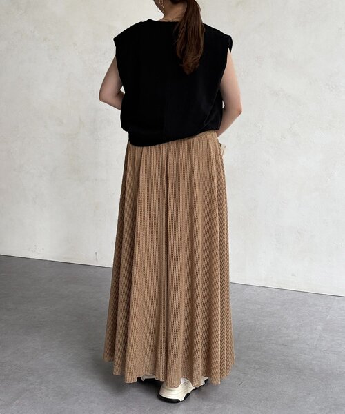 Chez toi（シェトワ）の「メッシュフレアスカート（スカート・レディース・ベージュ/ブラック・FREE）」の19枚目の写真