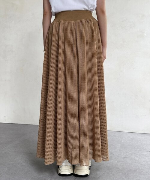 Chez toi（シェトワ）の「メッシュフレアスカート（スカート・レディース・ベージュ/ブラック・FREE）」の21枚目の写真