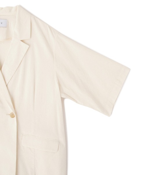 ETRE TOKYO（エトレトウキョウ）の「コットンリネンハーフスリーブジャケット（テーラードジャケット・レディース・ホワイト/ネイビー・M/S）」の19枚目の写真