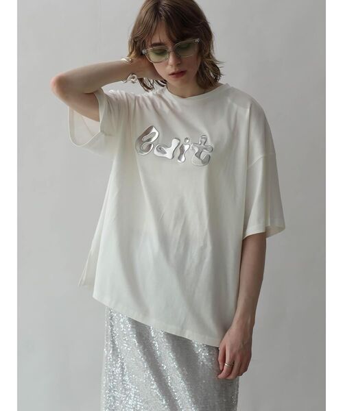 :ETHROF(イーサオブ)の「3D METAL LOGO T-SHIRT(Tシャツ/カットソー・レディース・ダークブルー/ブラック/オフホワイト・FREE)」の5枚目の写真