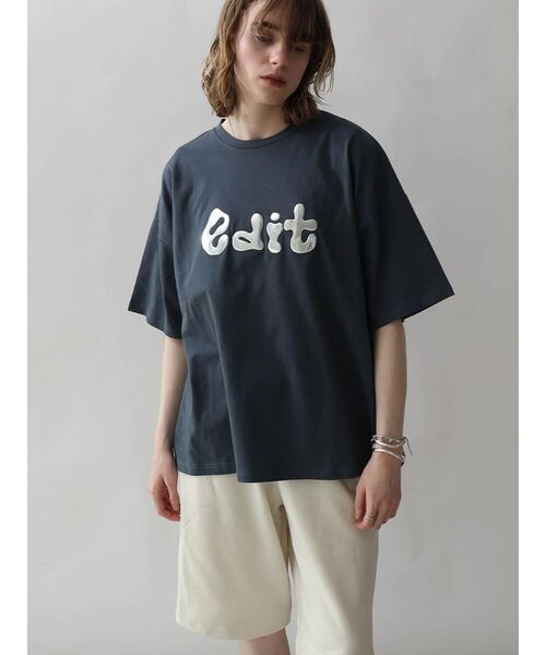 :ETHROF(イーサオブ)の「3D METAL LOGO T-SHIRT(Tシャツ/カットソー・レディース・ダークブルー/ブラック/オフホワイト・FREE)」の7枚目の写真