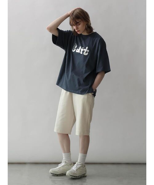 :ETHROF(イーサオブ)の「3D METAL LOGO T-SHIRT(Tシャツ/カットソー・レディース・ダークブルー/ブラック/オフホワイト・FREE)」の9枚目の写真