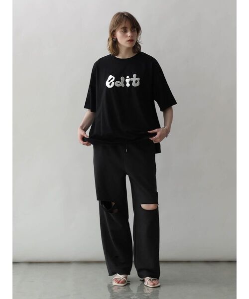 :ETHROF(イーサオブ)の「3D METAL LOGO T-SHIRT(Tシャツ/カットソー・レディース・ダークブルー/ブラック/オフホワイト・FREE)」の17枚目の写真