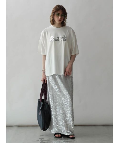 :ETHROF(イーサオブ)の「3D METAL LOGO T-SHIRT(Tシャツ/カットソー・レディース・ダークブルー/ブラック/オフホワイト・FREE)」の18枚目の写真