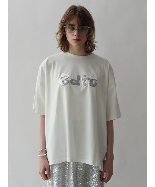 :ETHROF(イーサオブ)の「3D METAL LOGO T-SHIRT(Tシャツ/カットソー・レディース・ダークブルー/ブラック/オフホワイト・FREE)」の19枚目の写真