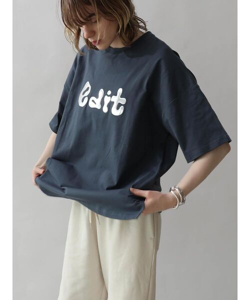 :ETHROF(イーサオブ)の「3D METAL LOGO T-SHIRT(Tシャツ/カットソー・レディース・ダークブルー/ブラック/オフホワイト・FREE)」の3枚目の写真