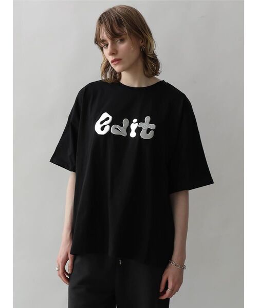:ETHROF(イーサオブ)の「3D METAL LOGO T-SHIRT(Tシャツ/カットソー・レディース・ダークブルー/ブラック/オフホワイト・FREE)」の2枚目の写真