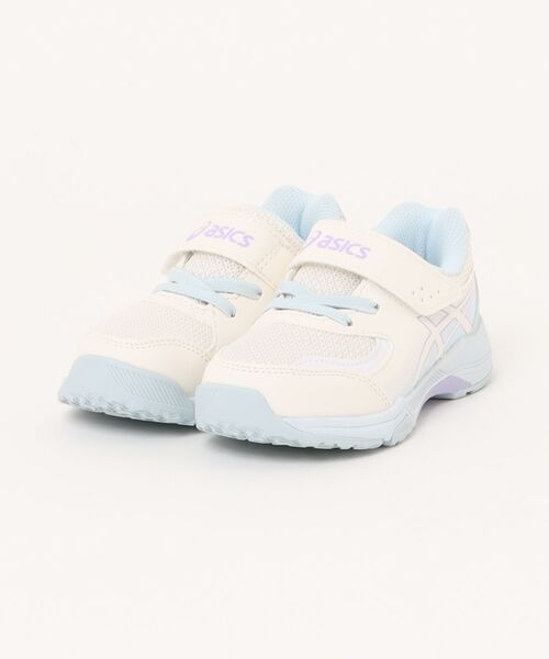 ASICS(アシックス)の「ASICS アシックス 16-20 LAZERBEAM KG-MG 16-20 レーザービーム KG-MG 1154A213-100 O.WHT/LAV(スニーカー・キッズ・ホワイト・20/19.5/19/18.5/18/17.5/17/16.5/16)」の1枚目の写真