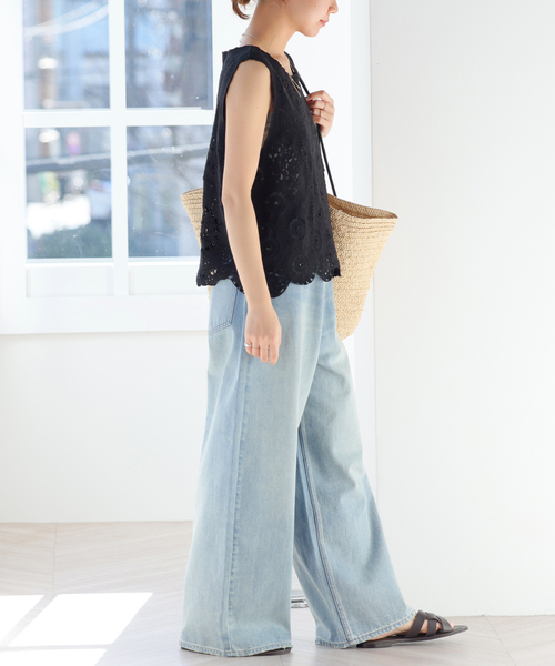 WEB限定再入荷！》総レースが大人可愛い。エンブロイダリー