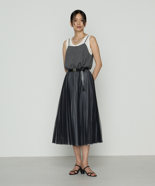 COMME CA（コムサ）の「サラトリツイル シャツ＋キャミソール（シャツ/ブラウス・レディース・グレー/グレイッシュベージュ・9号/11号）」の5枚目の写真