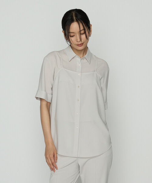 COMME CA（コムサ）の「サラトリツイル シャツ＋キャミソール（シャツ/ブラウス・レディース・グレー/グレイッシュベージュ・9号/11号）」の20枚目の写真