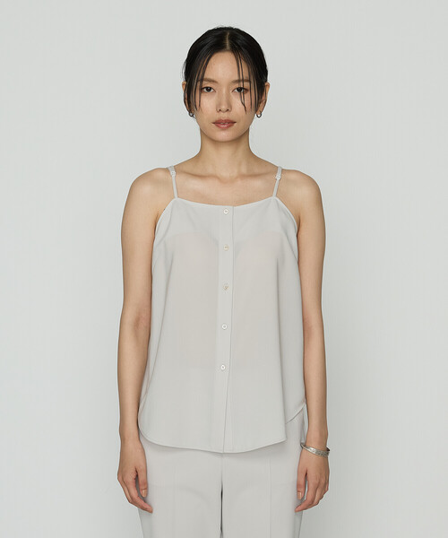 COMME CA（コムサ）の「サラトリツイル シャツ＋キャミソール（シャツ/ブラウス・レディース・グレー/グレイッシュベージュ・9号/11号）」の8枚目の写真