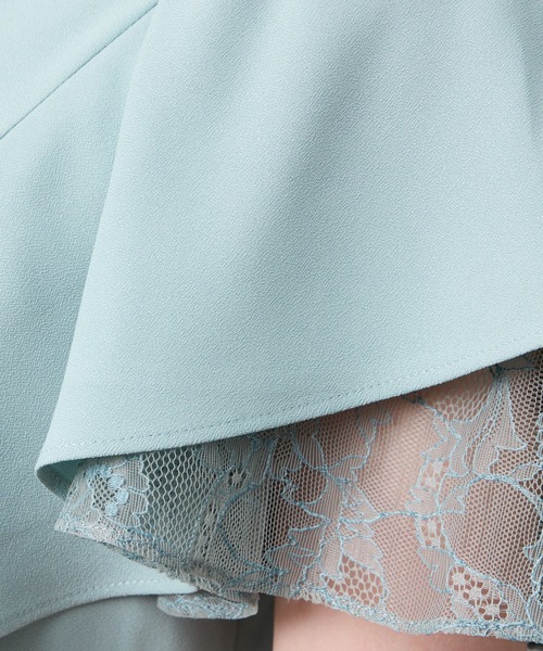AIMER(エメ)の「レースレイヤードスリーブラッフルフレアパーティードレス 結婚式 お呼ばれ ドレス 20代 30代 40代(ドレス・レディース・ネイビー/ブラウン/スモーキーグリーン系/ラベンダー・LARGE/MEDIUM)」の6枚目の写真