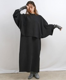 palm RICHE | ミラノリブ編みケープアンサンブルワンピース(ワンピース)