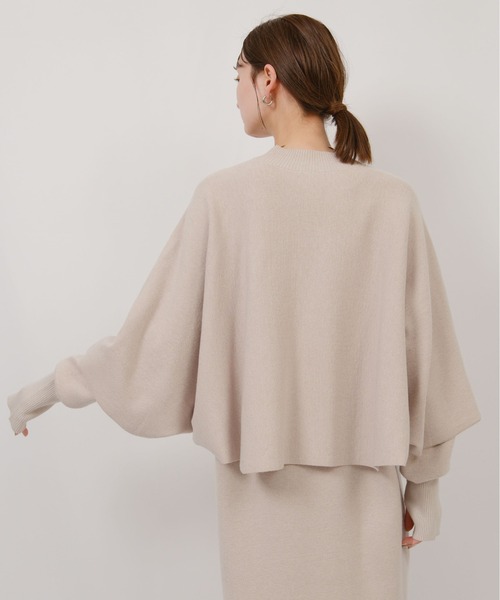 palm RICHE（ポームリシュ）の「ミラノリブ編みケープアンサンブルワンピース（ワンピース・レディース・ブラック/ベージュ・M）」の15枚目の写真