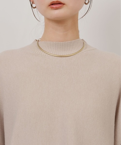 palm RICHE（ポームリシュ）の「ミラノリブ編みケープアンサンブルワンピース（ワンピース・レディース・ブラック/ベージュ・M）」の3枚目の写真