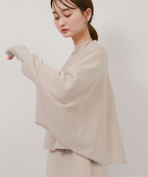 palm RICHE（ポームリシュ）の「ミラノリブ編みケープアンサンブルワンピース（ワンピース・レディース・ブラック/ベージュ・M）」の13枚目の写真