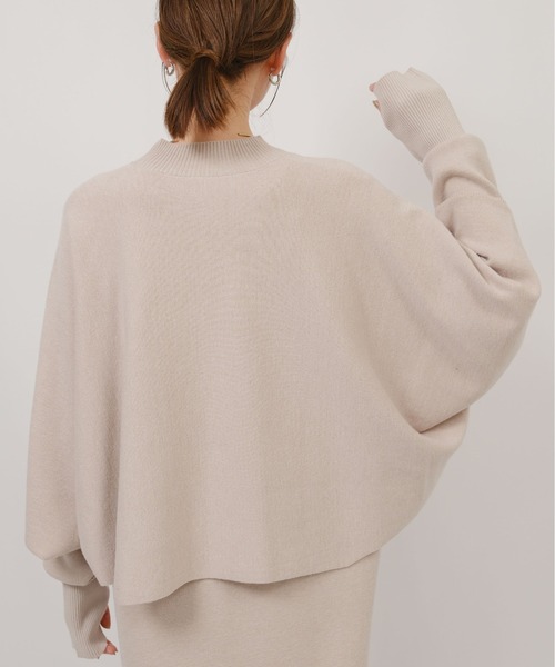 palm RICHE（ポームリシュ）の「ミラノリブ編みケープアンサンブルワンピース（ワンピース・レディース・ブラック/ベージュ・M）」の5枚目の写真