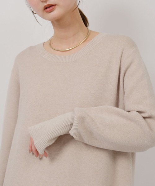 palm RICHE（ポームリシュ）の「ミラノリブ編みケープアンサンブルワンピース（ワンピース・レディース・ブラック/ベージュ・M）」の12枚目の写真