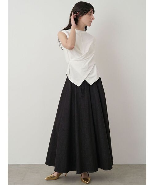 ELENDEEK（エレンディーク）の「ウエストドレープカットソー（Tシャツ/カットソー・レディース・ブラウン/オフホワイト/ブラック・FREE）」の8枚目の写真