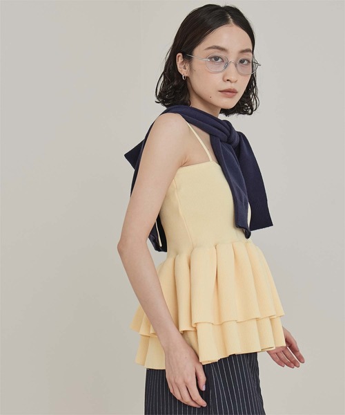 miette(ミエット)の「ペプラムベアニットビスチェ(キャミソール・レディース・チャコール/ライトブルー/イエロー・FREE)」の19枚目の写真