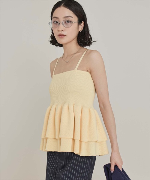 miette(ミエット)の「ペプラムベアニットビスチェ(キャミソール・レディース・チャコール/ライトブルー/イエロー・FREE)」の22枚目の写真