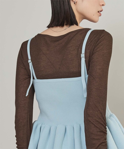 miette(ミエット)の「ペプラムベアニットビスチェ(キャミソール・レディース・チャコール/ライトブルー/イエロー・FREE)」の14枚目の写真