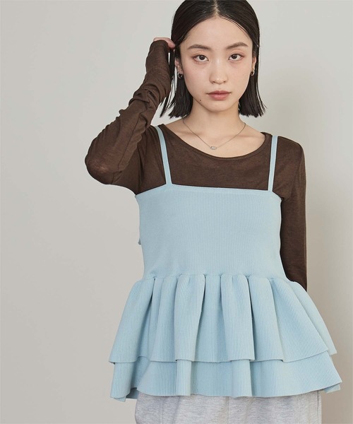 miette(ミエット)の「ペプラムベアニットビスチェ(キャミソール・レディース・チャコール/ライトブルー/イエロー・FREE)」の16枚目の写真