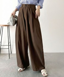 《JaVaジャバコラボ》カーブで魅せる、抜け感シルエット。綿100%コットンツイルバレルレッグタックパンツ