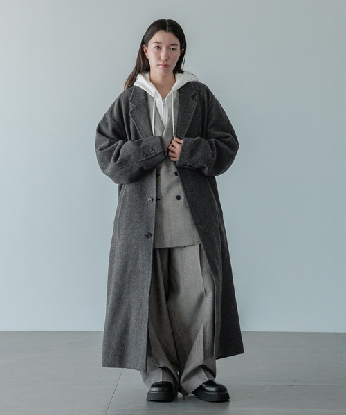 LOWRYS FARM(ローリーズファーム)の「【LFM(U)】ウールライクチェスターコート 494423(チェスターコート・メンズ・チャコールグレー/ネイビー/その他・MEDIUM/LARGE)」の4枚目の写真