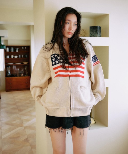 セール】RIKKA FEMME/リッカファム ニット セーター ジップアップ