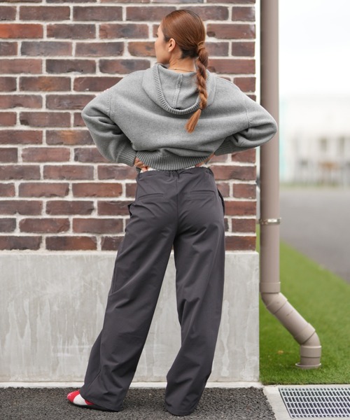ムラサキスポーツ(ムラサキスポーツ)の「RIKKA FEMME/リッカファム ニット セーター ジップアップパーカー 星条旗 RF25FW18(パーカー・レディース・グレー/アイボリー・FREE)」の19枚目の写真