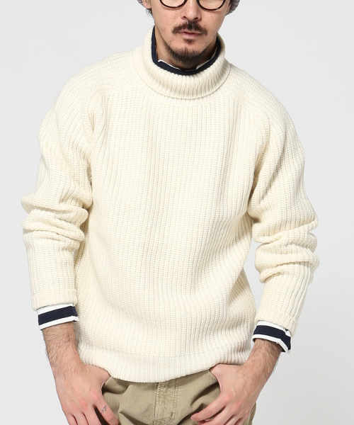 JOURNAL STANDARD(ジャーナルスタンダード)の「アゼタートルネックニット#(ニット/セーター・メンズ・ネイビー/ベージュ/アイボリー/グレー・MEDIUM/LARGE)」の2枚目の写真