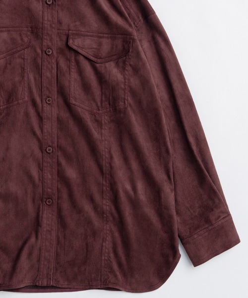 MAISON SPECIAL(メゾンスペシャル)の「Bicolor Stitched Suede Shirt/バイカラーステッチスウェードシャツ(シャツ/ブラウス・レディース・ライム/ボルドー/ブラック・FREE)」の15枚目の写真