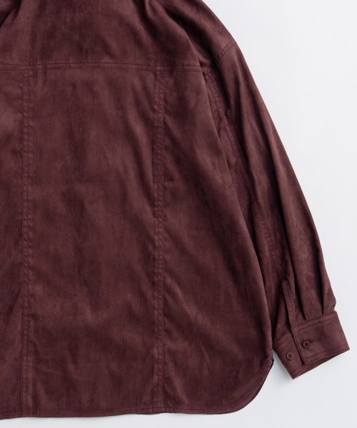 MAISON SPECIAL(メゾンスペシャル)の「Bicolor Stitched Suede Shirt/バイカラーステッチスウェードシャツ(シャツ/ブラウス・レディース・ライム/ボルドー/ブラック・FREE)」の18枚目の写真
