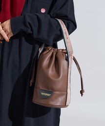 FREAK'S STORE（フリークスストア）の「THEATRE PRODUCTS × FREAK'S STORE/シアタープロダクツ 別注 レザレット ジャガードテープ 巾着バッグ　限定展開（ハンドバッグ）」