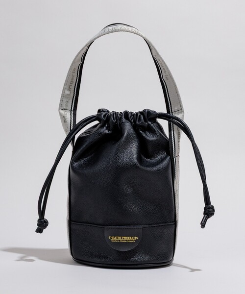 FREAK'S STORE（フリークスストア）の「THEATRE PRODUCTS × FREAK'S STORE/シアタープロダクツ 別注 レザレット ジャガードテープ 巾着バッグ　限定展開（ハンドバッグ・レディース・ブラック/ブラウン・ONE SIZE）」の8枚目の写真