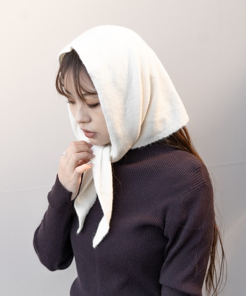 【Steven Alan】トライアングルニットストール_オフホワイト Steven Alan（スティーブンアラン）の「＜Steven Alan＞トライアングル